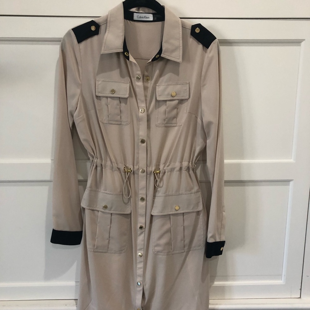 Tan Calvin Klein dress